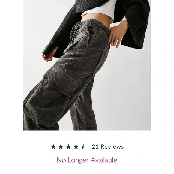 Free people brown Tahiti corduroy cargo pants small - Picture 3 of 5